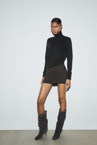 WOOL HIGH NECK JUMPER - Black by Zara