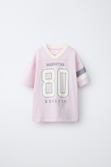 VARSITY SLOGAN T-SHIRT - Pink by Zara