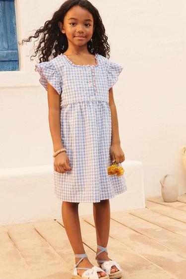 LIMITED EDITION GINGHAM CHECK DRESS - Light blue by Zara - Image 0