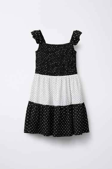 POLKA DOT PANEL DRESS - Ecru / Black by Zara