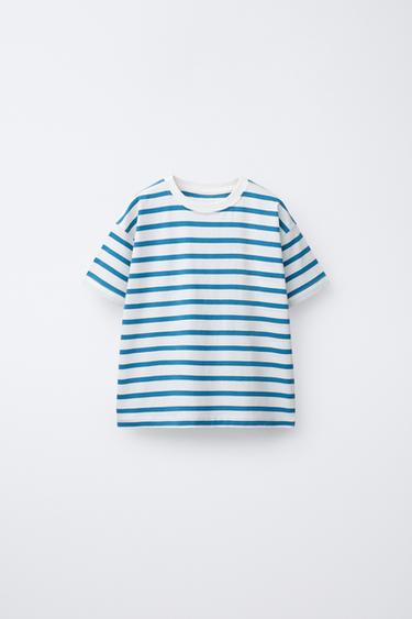 STRIPE PRINT T-SHIRT - Blue by Zara