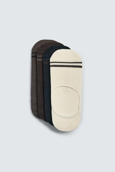 PACK OF 4 STRIPED NO-SHOW SOCKS - various by Zara