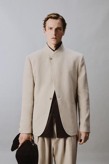 RELAXED FIT DOUBLE-BREASTED BLAZER - Light beige by Zara