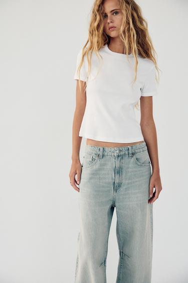 T-SHIRT WITH BACK SEAM - White by Zara
