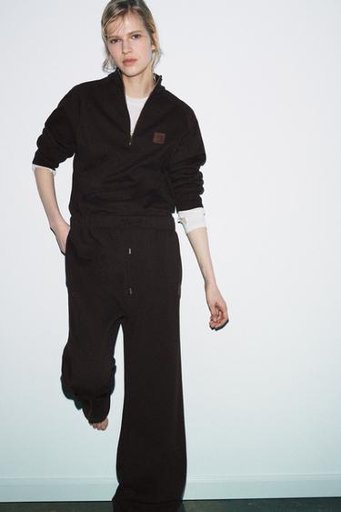 PLUSH TROUSERS WITH PATCH - Brown by Zara - Image 0