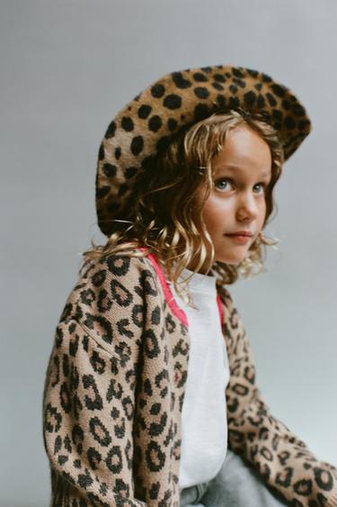 CONTRAST ANIMAL PRINT KNIT CARDIGAN - Leopard by Zara
