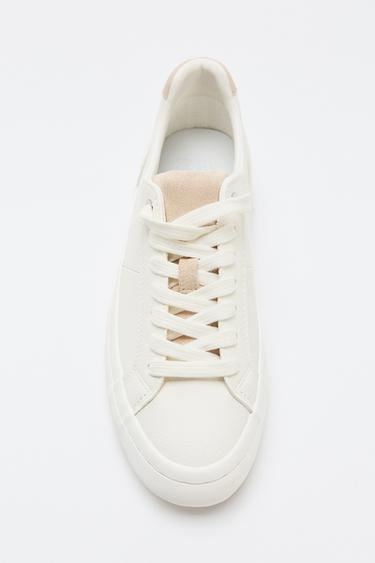 TRAINERS WITH HEEL DETAIL - White by Zara