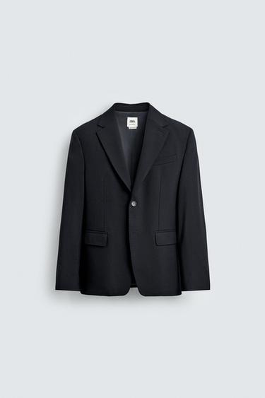 100% WOOL SUIT BLAZER - Navy blue by Zara