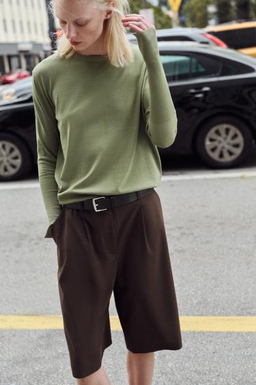 FINE KNIT JUMPER - Green-dry by Zara