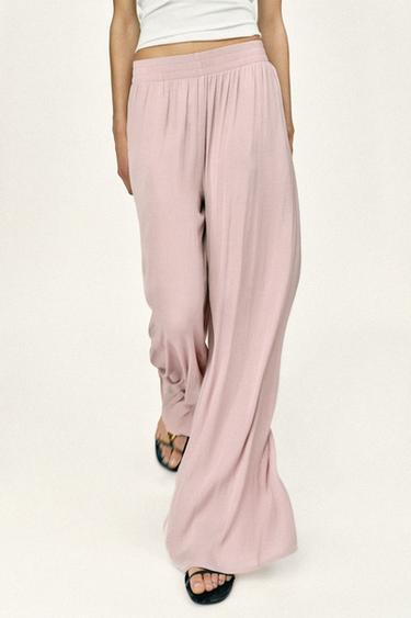 WIDE FLOWING TROUSERS - Pink by Zara
