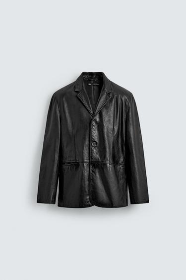 LEATHER BLAZER - Black by Zara