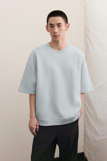 TECHNICAL INTERLOCK SWEATSHIRT - dusty blue by Zara