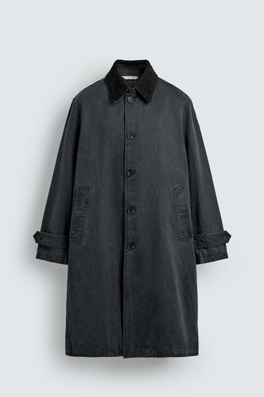 WAXED TRENCH COAT - Blue by Zara