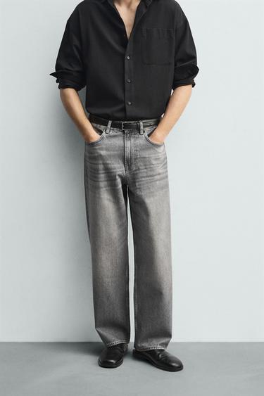 STRAIGHT-LEG JEANS - Grey by Zara