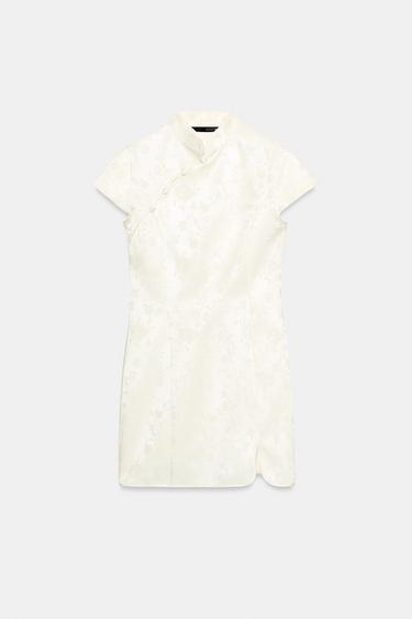 SHORT JACQUARD DRESS - White by Zara