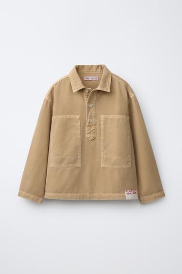 BUTTONED OVERSHIRT - Beige by Zara
