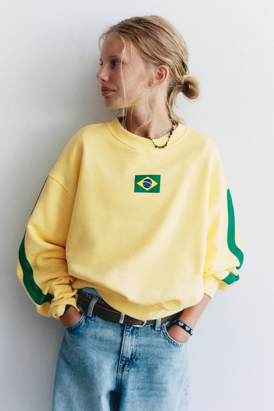BRASIL PRINT SWEATSHIRT - Yellow by Zara - Image 0