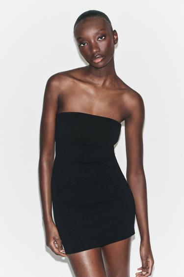STRETCH BANDEAU DRESS - Black by Zara