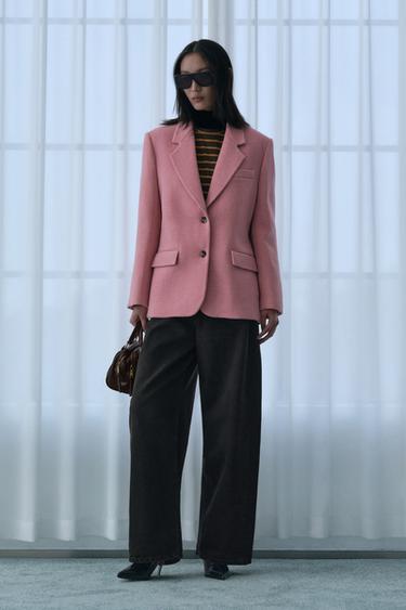 TRF MID-WAIST FOLDED WAIST JEANS - Black by Zara