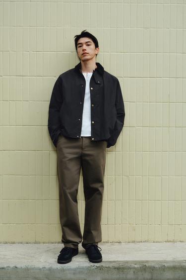 TECHNICAL JACKET WITH CONTRAST COLLAR - Black by Zara