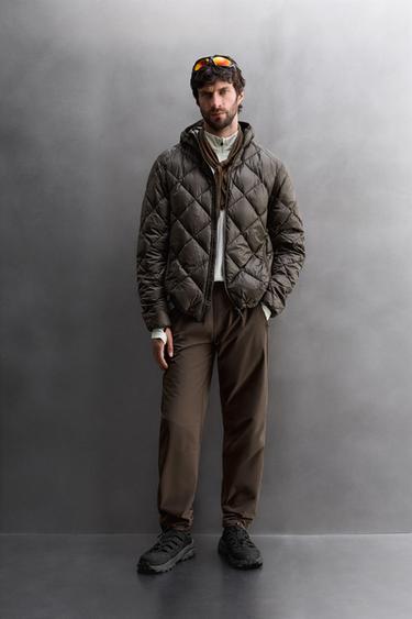 HOODED 100% FEATHER DOWN PUFFER JACKET - Brown by Zara