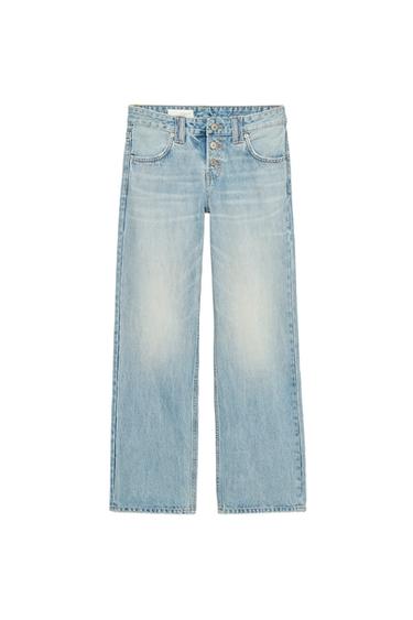 TRF LOW-RISE STRAIGHT-LEG JEANS - Sky blue by Zara