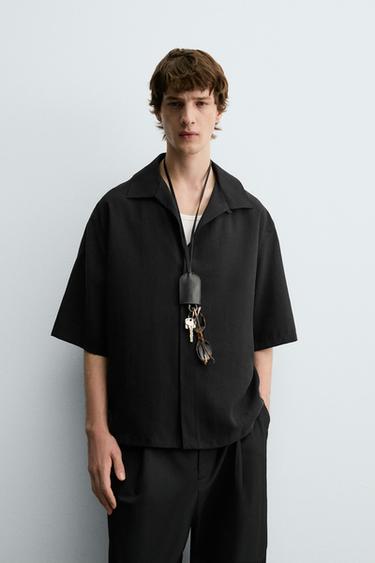 RELAXED FIT FLOWING SHIRT - Black by Zara