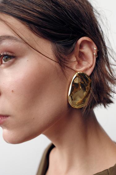 METAL SHEET EARRINGS - Golden by Zara - Image 0