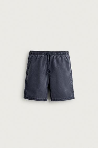 SOFT LONG SWIMMING TRUNKS - Navy blue by Zara