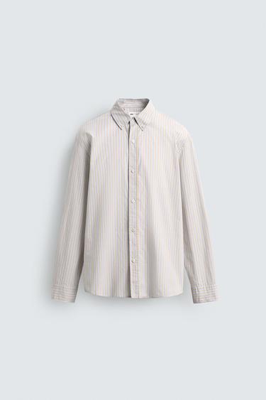 REGULAR FIT STRIPED SHIRT - Brown Stripes by Zara