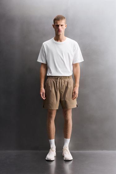 TECHNICAL TRAINING SHORTS - Light brown by Zara