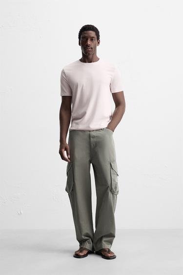 BASIC SLIM FIT T-SHIRT - Light pink by Zara - Image 0