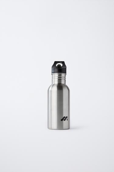 STAINLESS STEEL BOTTLE WITH LOGO 500ML - Dark silver by Zara - Image 0