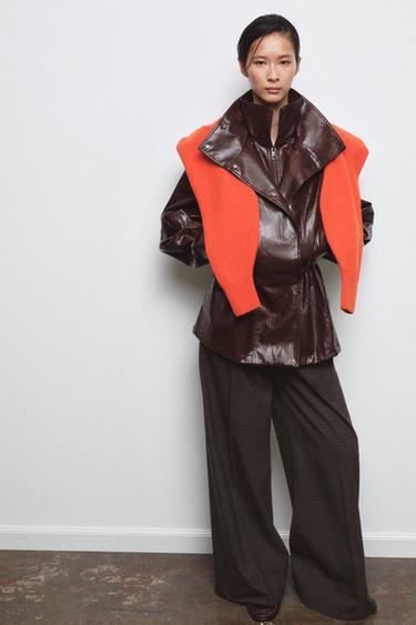 ZW COLLECTION FAUX LEATHER JACKET - Brown by Zara