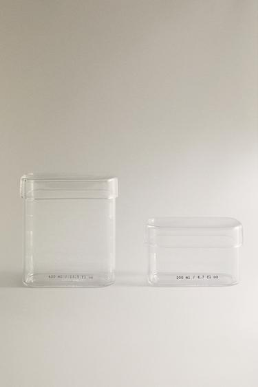 BOROSILICATE BATHROOM ORGANISER JAR WITH LETTERS - Transparent by Zara