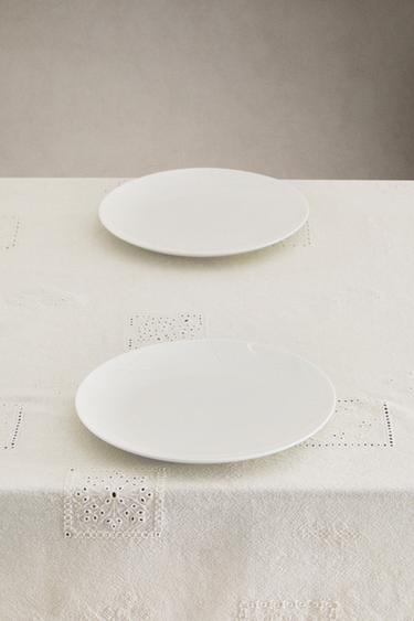 EMBROIDERED LINEN AND COTTON TABLECLOTH - White by Zara - Image 0