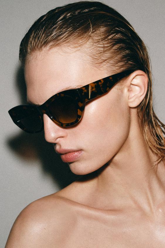CAT EYE SUNGLASSES - Brown by Zara - Image 0