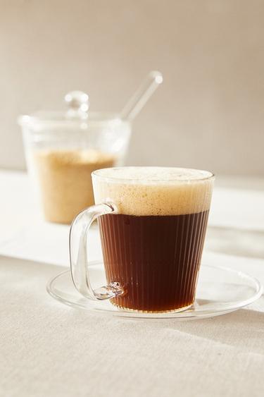 BOROSILICATE GLASS COFFEE CUP AND SAUCER -  by Zara