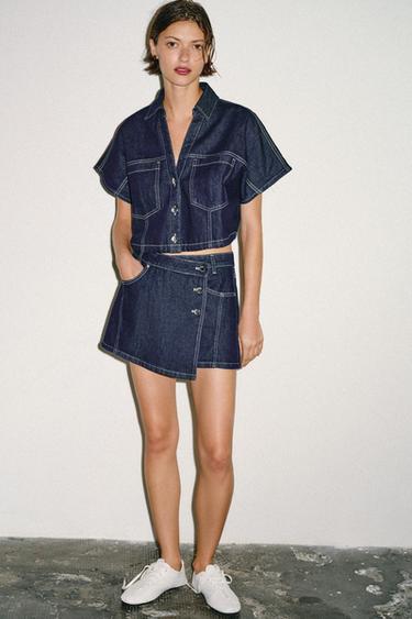Z1975 SHORT DENIM SHIRT - Blue by Zara