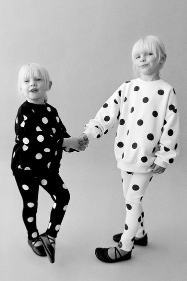 POLKA DOT SWEATSHIRT - Black by Zara