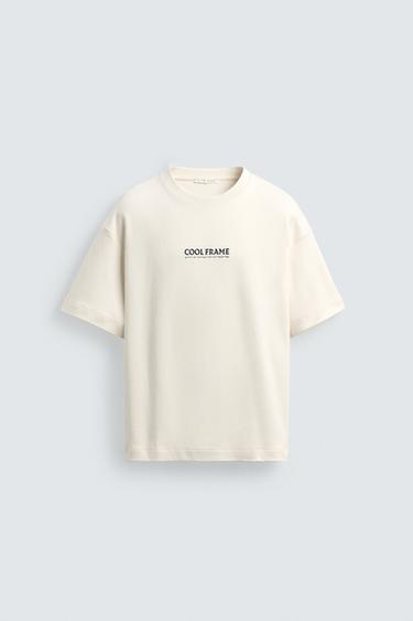 INTERLOCK SWEATSHIRT WITH COMBINED EMBROIDERY AND PRINT - Ecru by Zara