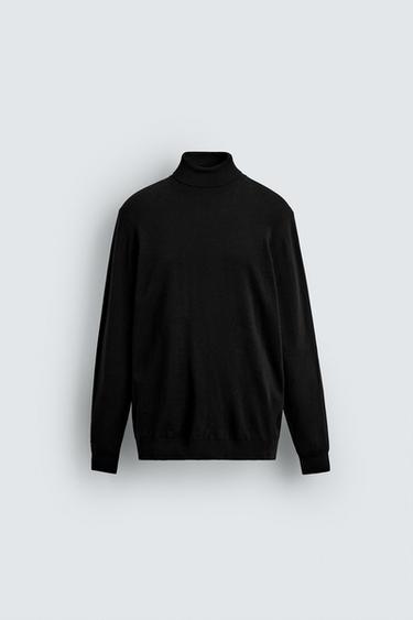 BASIC HIGH NECK SWEATER - Black by Zara