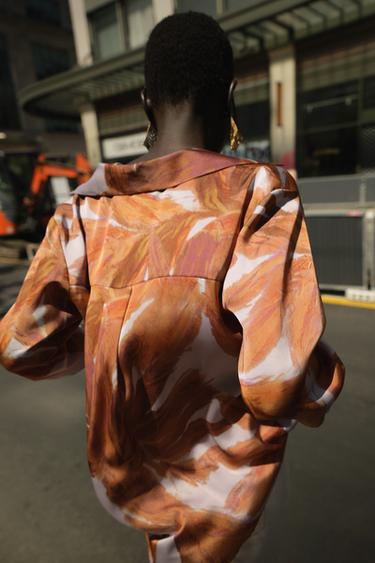 PRINTED SATIN SHIRT - Multicoloured by Zara