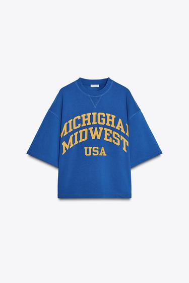 FADED SLOGAN SWEATSHIRT - Blue by Zara