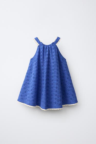 EMBROIDERED SHIFFLY LACE DRESS - Bluish by Zara
