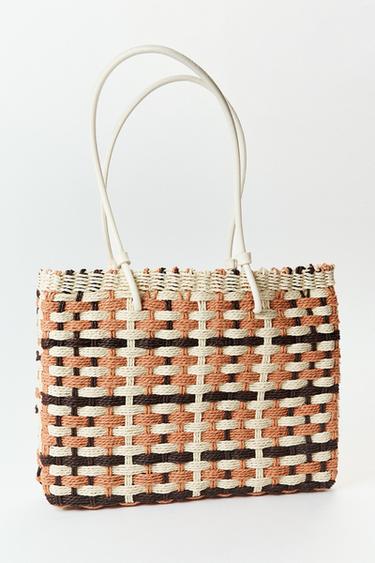 BRAIDED-EFFECT MINI TOTE BAG - Brown by Zara