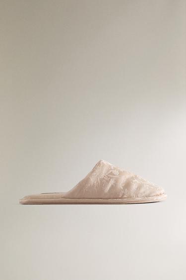 JACQUARD MULE SLIPPERS - Sand Brown by Zara