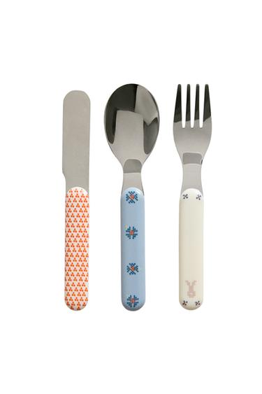 CHILDREN'S CUTLERY SET WITH RABBITS - Multicoloured by Zara