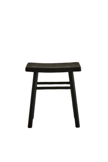 HAMMERED WOODEN STOOL - Dark brown by Zara