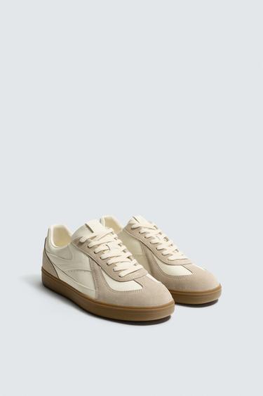 TRAINERS WITH CONTRAST SOLE - White by Zara